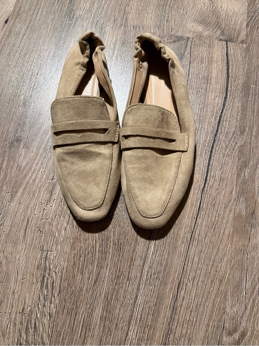 American Eagle Outfitters Women's Suede Penny Loafers in Tan